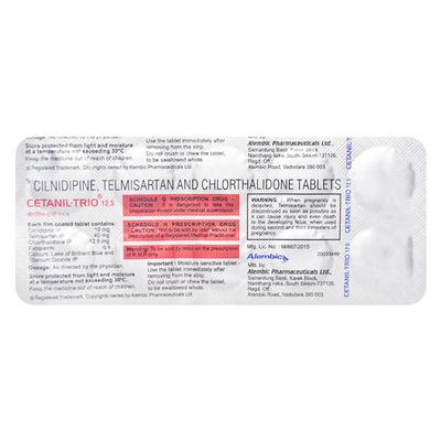 Cetanil Trio 12.5mg Tablet 10'S - Hypertension-Ana