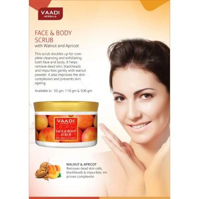 Vaadi Herbals Face And Body Scrub With Walnut And Apricot 500 gm - Face Scrubs