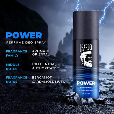 Beardo Power Deo Body Spray Stong and Long Lasting Perfume Deodorant Fresh Fragrance For Men 150 ml - Men Deodorants/Roll-Ons