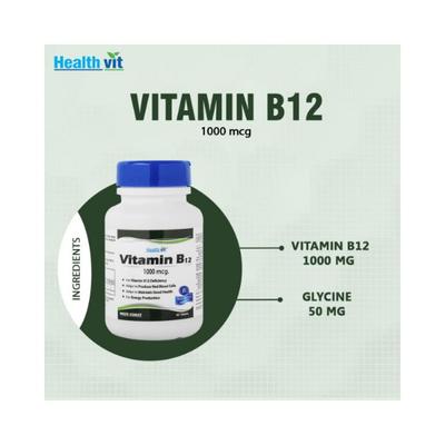 Healthvit Vitamin B12 Methylcobalmin 1000mcg -Tablets 60's - Multi-Vitamins
