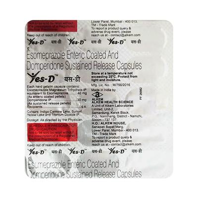 YES D Capsule 15's - Ulcer/Reflux/Flatulence-Aaa