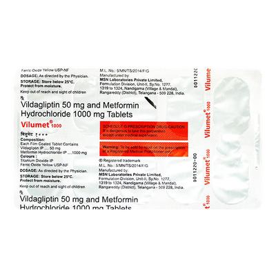 VILUMET 1000mg Tablet 10's - Diabetes-Ant