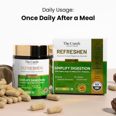 The Curen Refreshen Advanced Simplify Digestion Veg Capsule 60's - Digestive Health