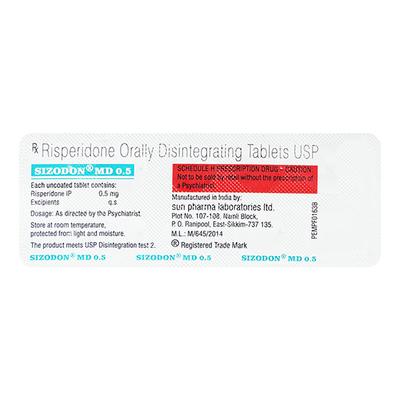 Sizodon MD 0.5mg Tablet 10'S - Schizophrenia-Aps