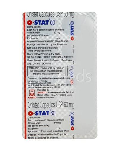 O Stat 60mg Capsule 10'S - Obesity
