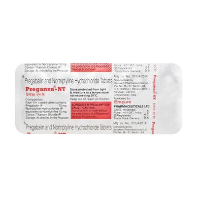 Preganza NT Tablet 10'S - Neuropathic Pain-Dru