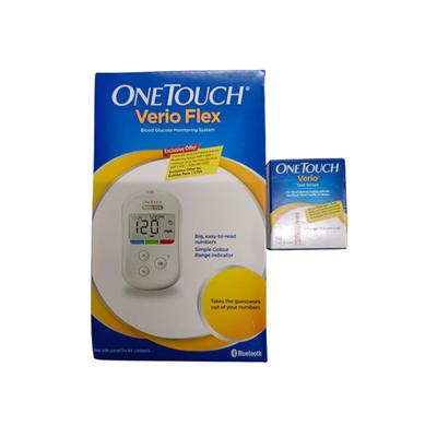 OneTouch Verio Flex Blood Glucose Monitoring System (Lancing Device + 10's Lancets + Free 50's Test Strips) - Blood Glucose Monitors/Test Strips