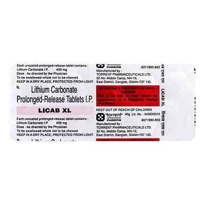 Licab XL 400mg Tablet 10'S - Psychosis-Ans