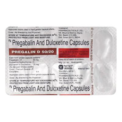 PREGALIN D 50/20 Capsule 10's - Neuropathic Pain-Dru