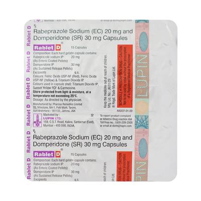 RABLET D Capsule 15's - Ulcer/Reflux/Flatulence-Aaa