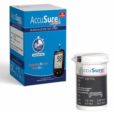 AccuSure Simple Gluco Test Strip 50's - Blood Glucose Monitors/Test Strips