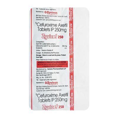 ZYVICEF 250 Tablet 10's : Price, Uses, Side Effects | Netmeds