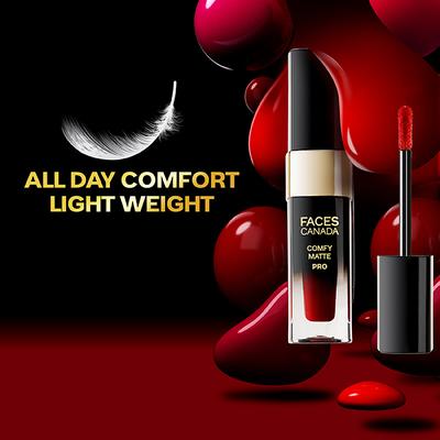 Faces Canada Comfy Matte Pro Liquid Lipstick - Fuchsia Please 06, 5.5 ml 10HR Stay No Dryness - Liquid Lipsticks