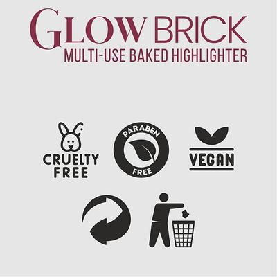 Half N Half Glow Brick Multi-Use Baked Highlighter with 5 Highlighting Shades, Pink Pearl-01 7.5 g - Highlighters & Illuminators