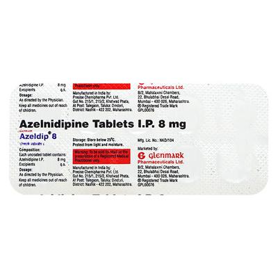 AZELDIP 8 Tablet 10's - Hypertension-Cal