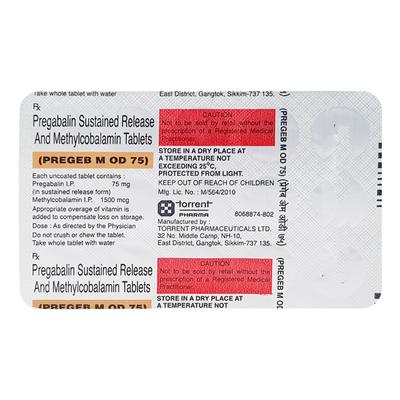 Pregeb M OD 75mg Tablet 15'S - Neuropathic Pain-Dru