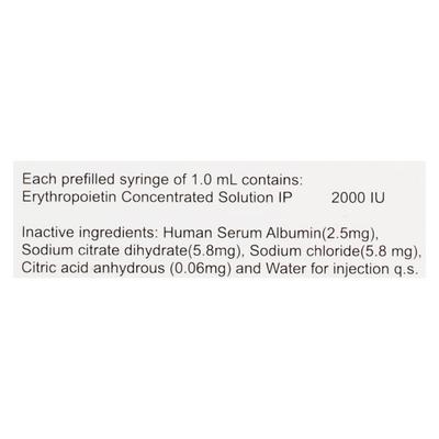 RPO 2000IU Injection(Pfs) 1ml - Haematopoiesis-Hae