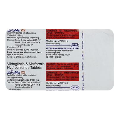 ZAVAMET 500 Tablet 10's - Diabetes-Ant