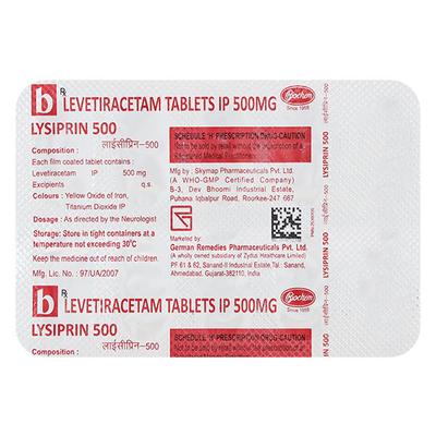 Lysiprin 500mg Tablet 10'S - Epilepsy/Convulsion-Ant