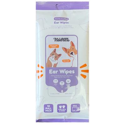 Pawpaya Ear Wipes New 20 x 18 cm 40's - Pet Grooming