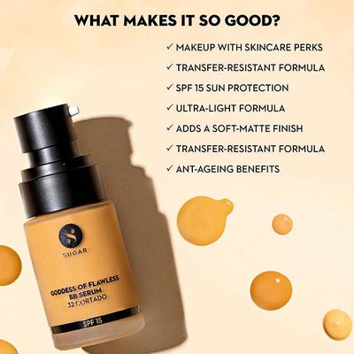 Sugar Cosmetics Goddess Of Flawless Bb Serum - 32 Cortado 25 ml - Bb & Cc Creams
