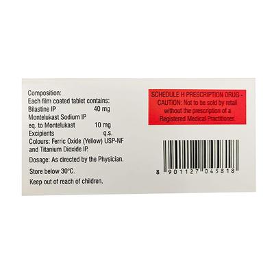 BILASURE 40 M Tablet 10's - Allergies-Ant