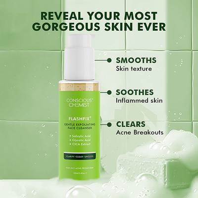Conscious Chemist Daily Face Wash For Oily Acne Prone Skin With Aha, Bha & Cica Extract 100 ml - Face Wash & Cleansers