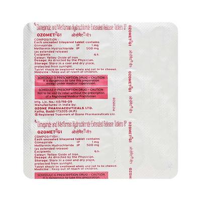Ozomet G1 Tablet 15'S - Diabetes-Ant