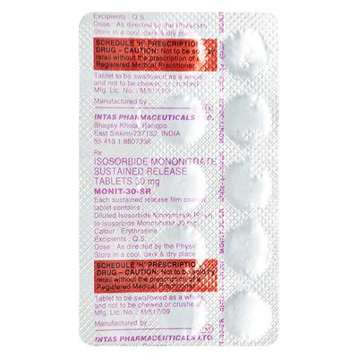 Monit SR 30mg Tablet 15'S - Angina