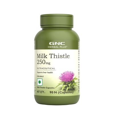 GNC Herbal Plus Milk Thistle 250 mg Capsule 90's - Herbal Dietary Supplement