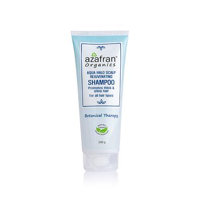 Azafran Organics Aqua Halo Scalp Rejuvenating Shampoo Promotes Thick & Shiny Hair For All Hair Types 200gm - Straight Hair