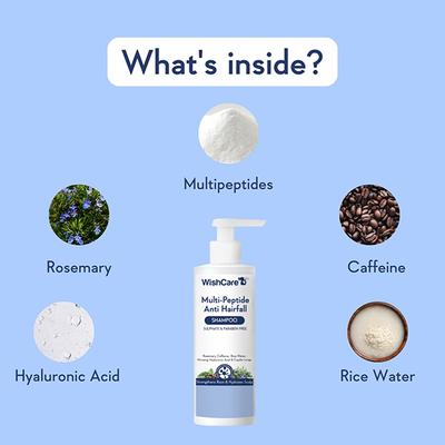 Wishcare Multi Peptide Anti Hairfall Shampoo with Rosemary - Boosts Hair Growth (250ml) - Shampoos