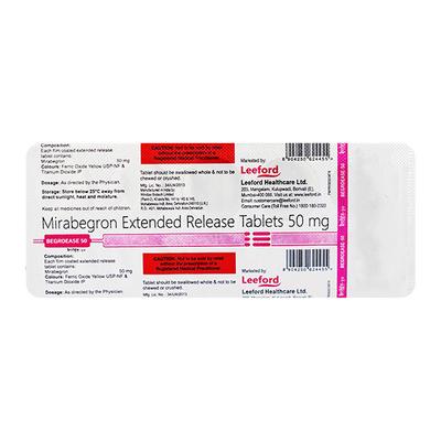 BEGROEASE 50 Tablet 10's - Bladder And Prostate Disorders-Dru