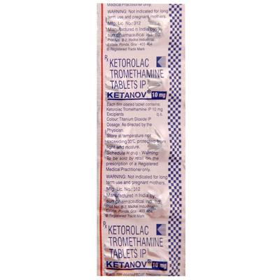 Ketanov 10mg Tablet 10'S - Pain relief-Nsa