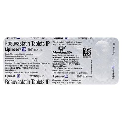 Lipirose 10mg Tablet 10'S - High Cholesterol-Dys