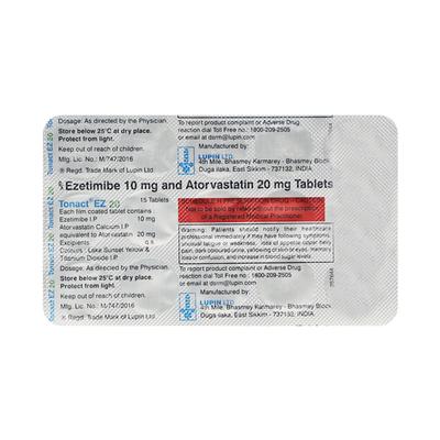 Tonact EZ 20mg Tablet 15'S - High Cholesterol-Dys