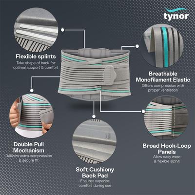 Tynor Lumbo Sacral Belt (XL) (A 05) - Abdomen/Neck/Arm/Elbow Supports