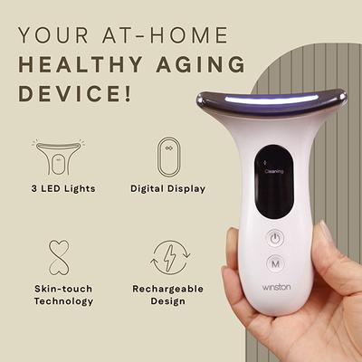 Winston Rechargeable Skin Lifting Device with 3-Color LED Therapy and Vibrational Modes 250 gm - Massagers