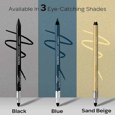 Faces Canada Ultime Pro Intense Gel Kajal With Smudger & Sharpener - Blue 1.2 gm - Kajal & Kohls