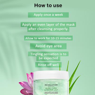 Revolution Skin Aloe Vera & Water Lily Soothing Face Mask 50 ml - Masks & Peels