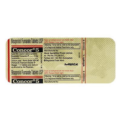 Concor 5mg Tablet 10'S - Hypertension-Bet