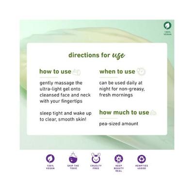 Plum Green Renewed Clarity Night Gel Fights Acne , Hydrates Skin 15ml - Night Cream