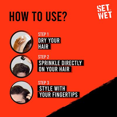 Set Wet Extreme Volume Hairstyling Powder Strong Hold and Matte Finish 10 gm - Hair Gels & Waxes