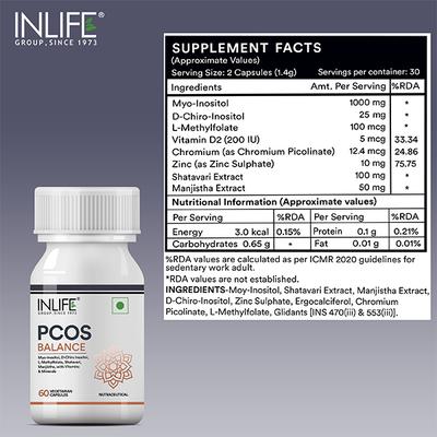 INLIFE PCOS Balance Capsules- 60's - Women Health