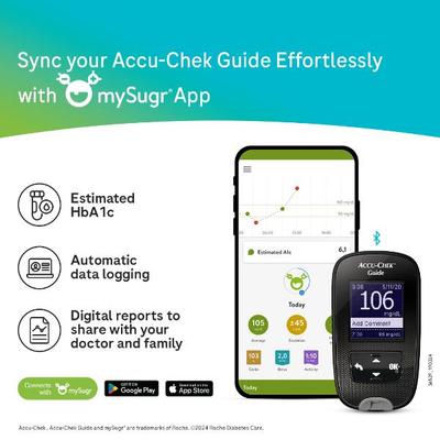 Accu-Chek Guide Glucometer Kit with Free 10 Strips - Blood Glucose Monitors/Test Strips