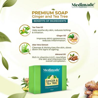 Medimade Ginger & Tea Tree Premium Soap 100 gm - Soaps
