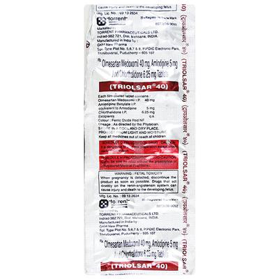 Triolsar 40mg Tablet 10'S - Hypertension-Ana