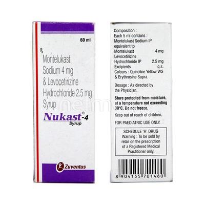 Nukast 4mg Syrup 60ml - Allergies-Ant
