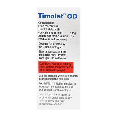 Timolet OD BKC Free Eye Drops 3ml - Glaucoma-Ant