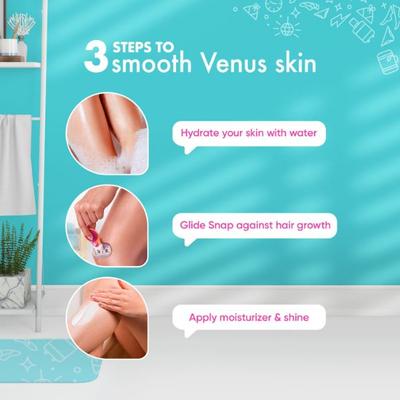 Gillette Venus Comfortglide Snap Hair Removel Razor with Gel Bars Avocado Oil 1's1 - Razors & Cartridges